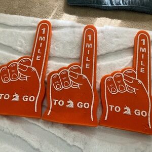 Boston Marathon Foam Fingers One Mile To Go from 2019 race.  Citgo